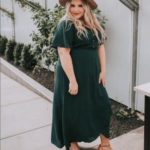 NEW Jade Green Flowy Peasant Dress